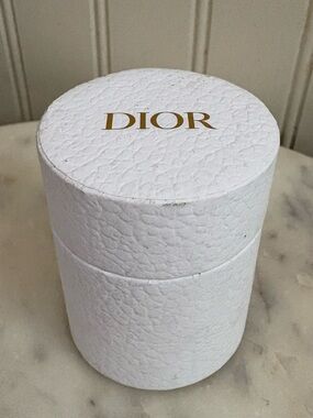 Dior Small Round Paper Jewelry/Perfume Gift Box White Luxury Designer Classic